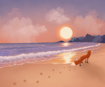A walk on the beach with your foxy friend